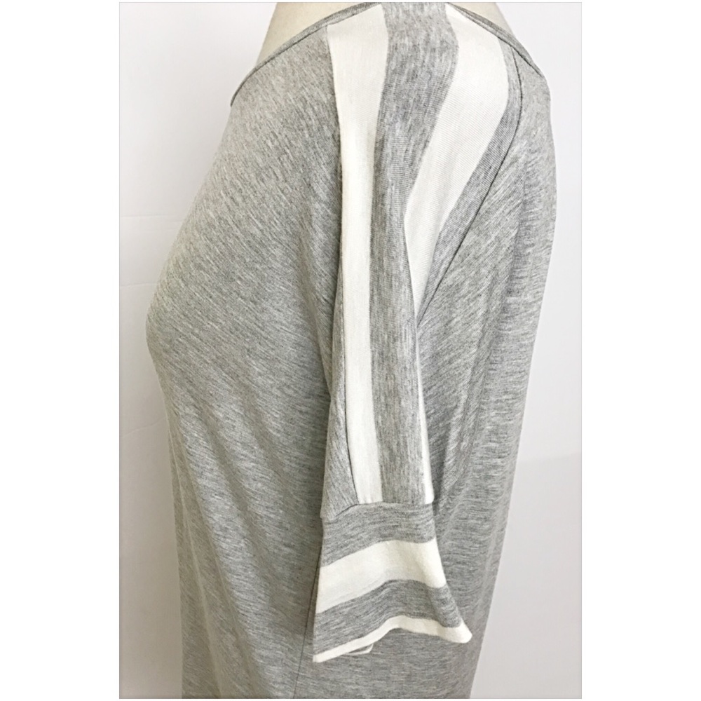 Cute Cozy Casual Striped Sleeve Tee Top SML - Picture 6 of 8